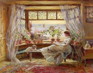 reading-by-the-window-charles-james-lewis
